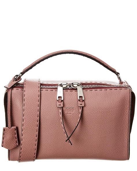 fendi black leather boston bag|Fendi pink leather Boston bag.